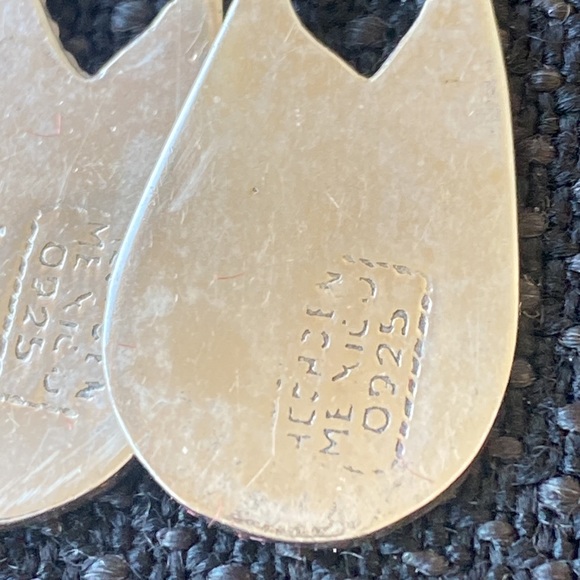 Hecho en Mexico sterling silver crushed Turquoise dangle earrings - Picture 6 of 6